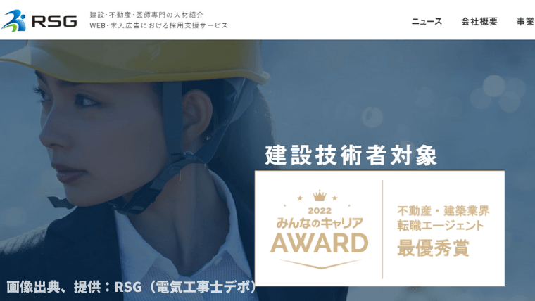 建設業の転職ならRSG。みんなの口コミで有名な【みんなのキャリアAWARD】の不動産・建築業界の転職エージェント部門で最優秀賞を受賞